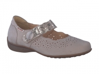 chaussure mobils velcro fabienne nubuck taupe clair